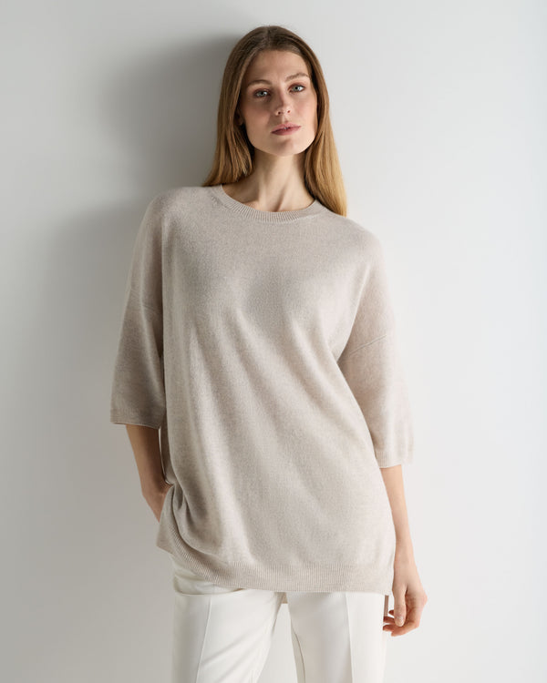 N.Peal Women's Sienna Oversized Cashmere Tunic Pebble Grey