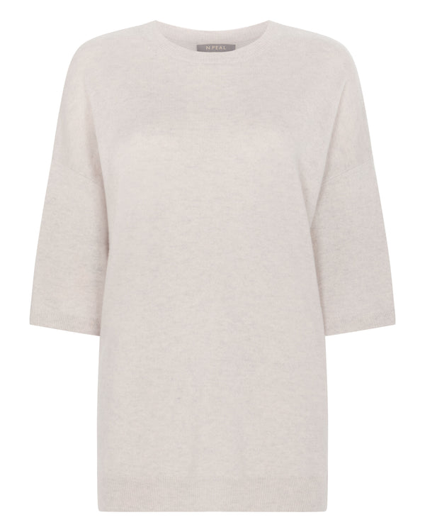N.Peal Women's Sienna Oversized Cashmere Tunic Pebble Grey
