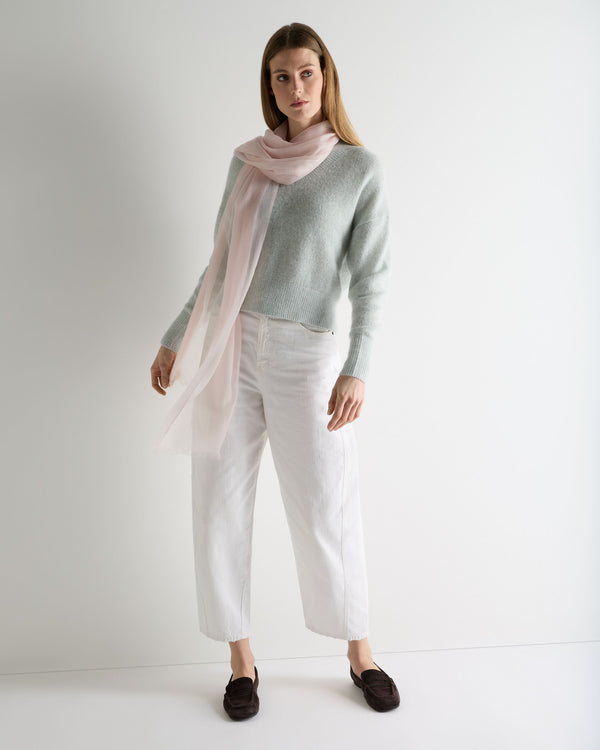 N.Peal Women's Plush V Neck Cashmere Jumper Mint Green