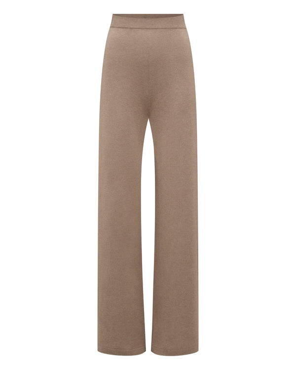 N.Peal Women's Roche Silk Blend Trousers Mink Brown