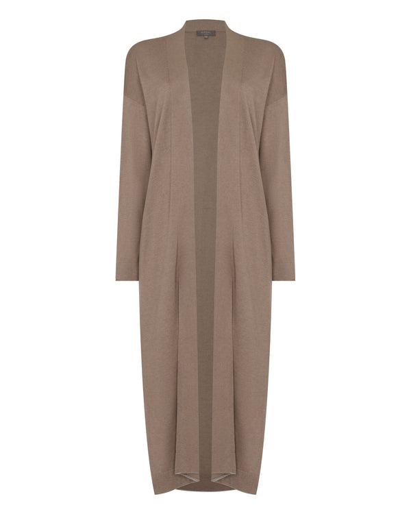 N.Peal Women's Roche Silk Blend Cardigan Mink Brown