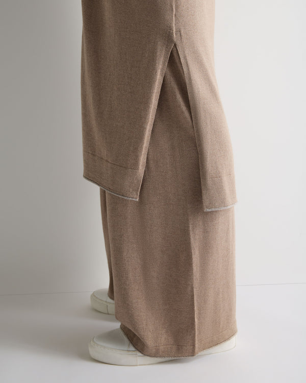 N.Peal Women's Roche Silk Blend Cardigan Mink Brown