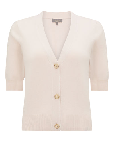 N.Peal Women's Clara V Neck Cashmere Cardigan Dove Pink