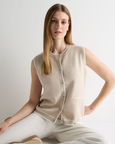 Women's Double Faced Cotton Blend Tank Sandstone Brown