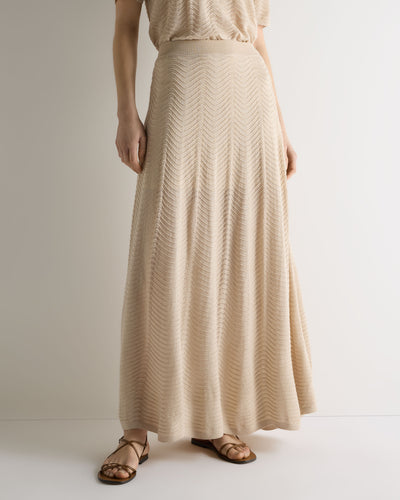 N.Peal Women's Waverly Silk Cashmere Skirt Sandstone Brown