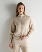 Women's Double Faced Cotton Blend Bomber Sandstone Brown