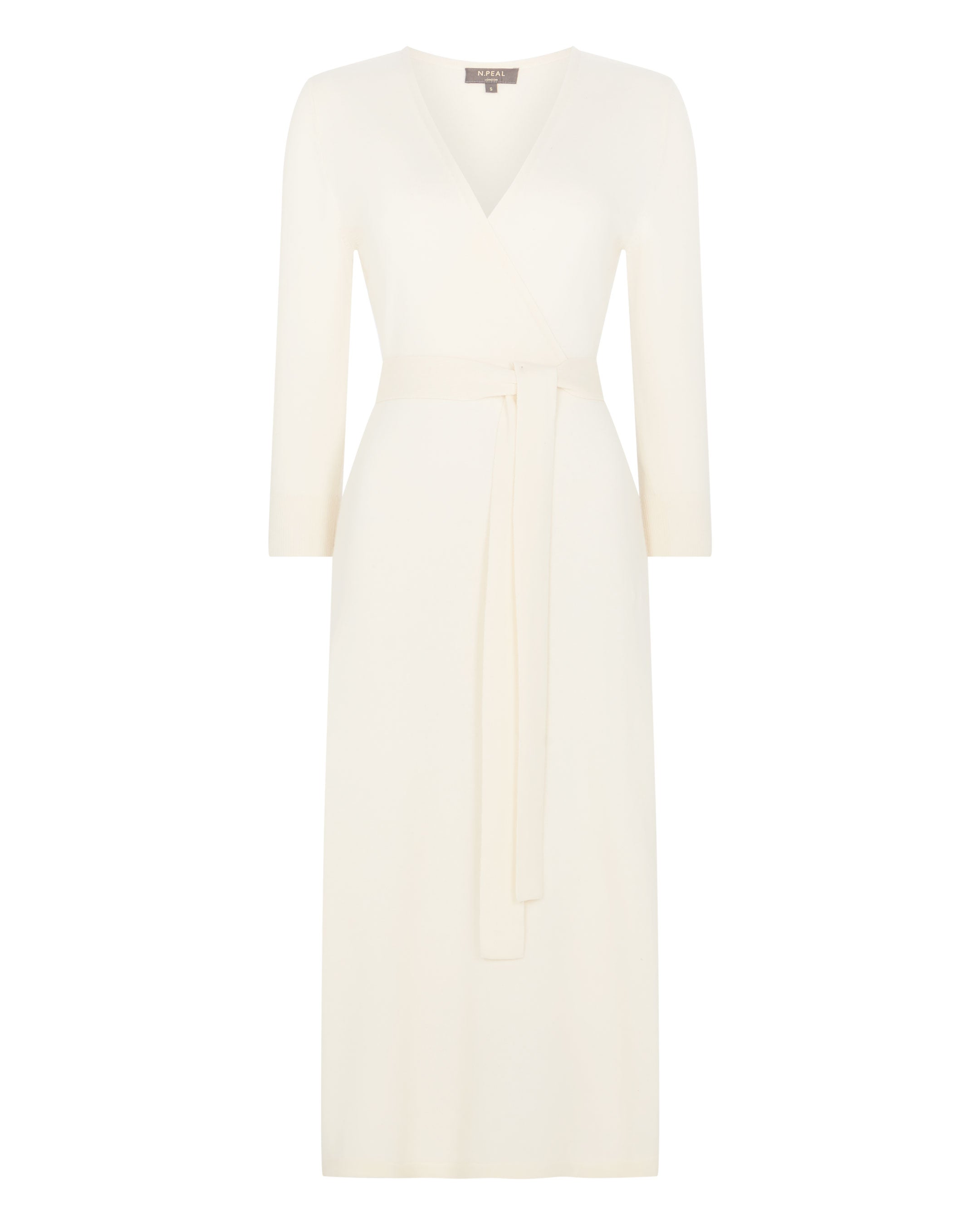 Women's Willa Wrap Cashmere Dress New Ivory White