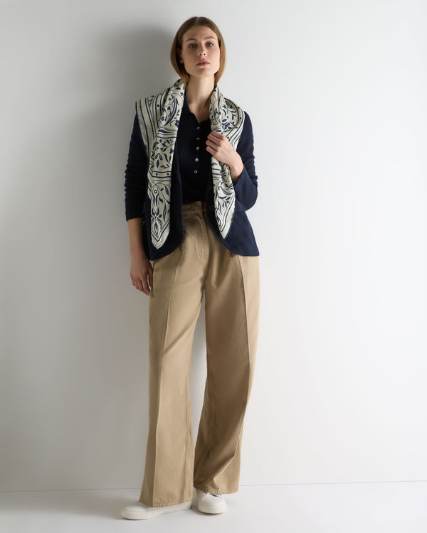 N.Peal Women's Jayde Silk Blend Blazer Navy Blue