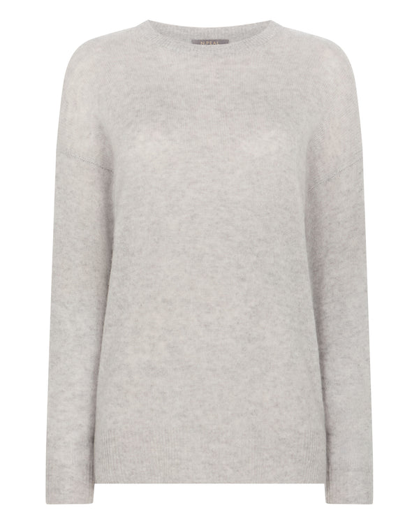 N.Peal Women's Air Longline Cashmere Jumper Fumo Grey