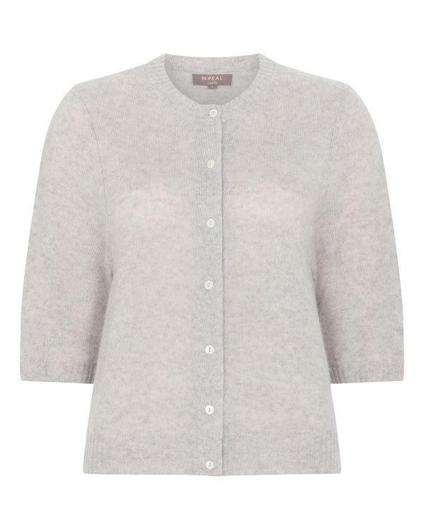 N.Peal Women's Air Cashmere Cardigan Fumo Grey