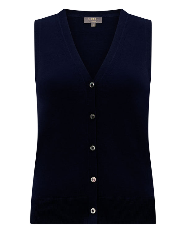 N.Peal Women's Selene Linen Blend Tank Deep French Blue