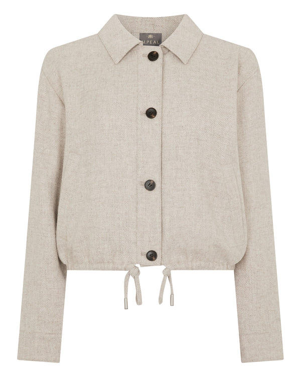 N.Peal Women's Lilia Woven Cashmere Jacket Beige Brown