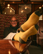 TUCCI TRAVEL SOCK Ochre Yellow + Olive Green