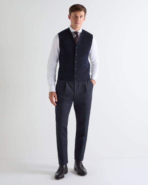 N.PEAL x TUCCI KNITTED TIE Navy Blue + Brown