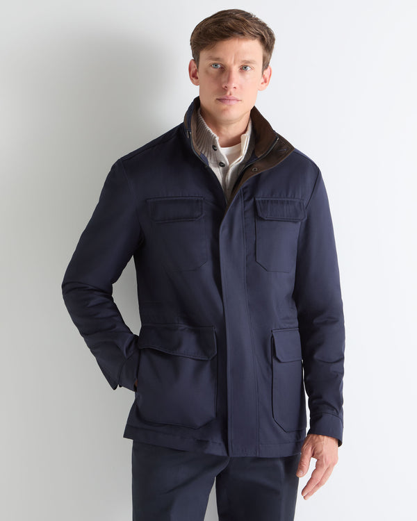 N.PEAL x TUCCI CASHMERE FIELD JACKET Navy Blue