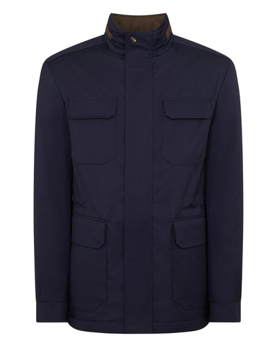 N.PEAL x TUCCI CASHMERE FIELD JACKET Navy Blue