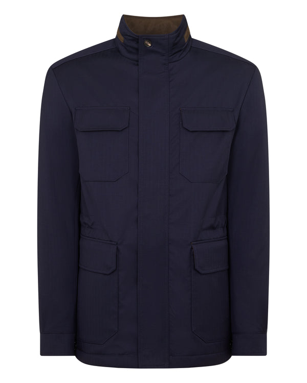 N.PEAL x TUCCI CASHMERE FIELD JACKET Navy Blue