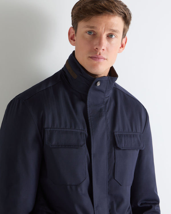 N.PEAL x TUCCI CASHMERE FIELD JACKET Navy Blue