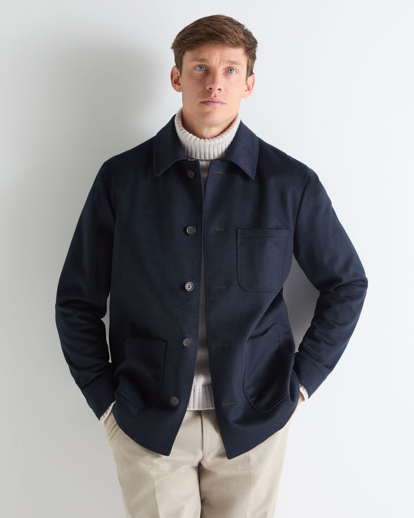 N.PEAL x TUCCI CASHMERE UTILITY JACKET Navy Blue