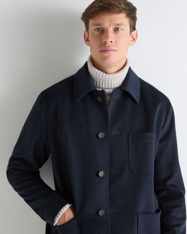 N.PEAL x TUCCI CASHMERE UTILITY JACKET Navy Blue