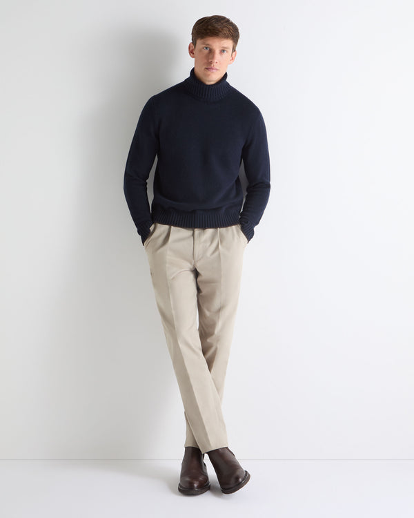 N.PEAL x TUCCI CHUNKY ROLL NECK Navy Blue
