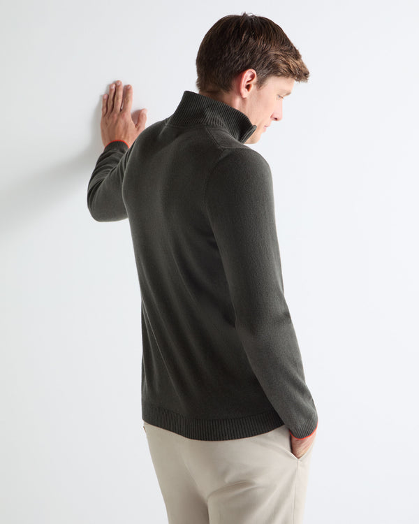 N.PEAL x TUCCI HALF ZIP Arabica Khaki Green