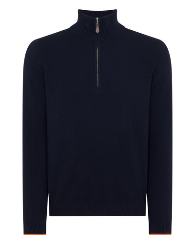 N.PEAL x TUCCI HALF ZIP Navy Blue