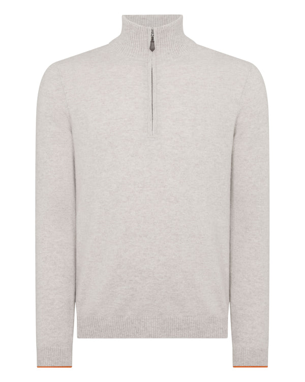 N.PEAL x TUCCI HALF ZIP Pebble Grey