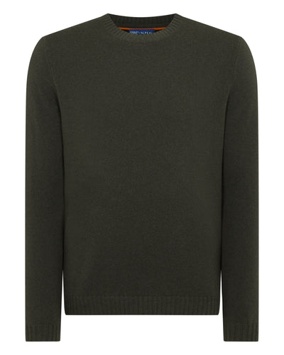 N.PEAL x TUCCI ROUND NECK SWEATER Arabica Khaki Green