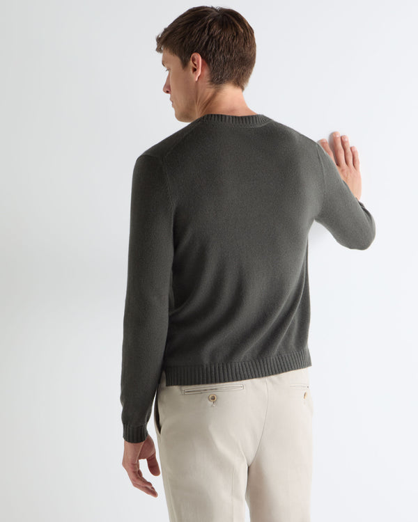N.PEAL x TUCCI ROUND NECK SWEATER Arabica Khaki Green
