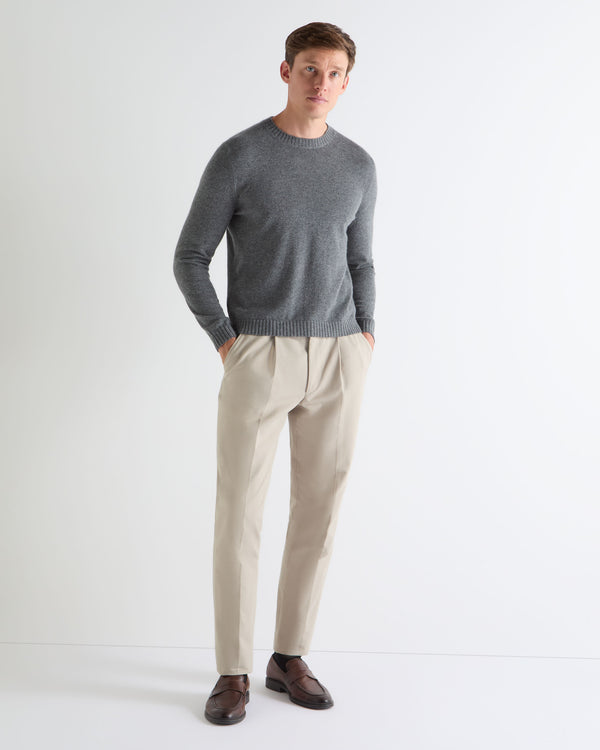 N.PEAL x TUCCI ROUND NECK SWEATER Elephant Grey