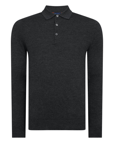 N.PEAL x TUCCI SUPERFINE POLO SHIRT Dark Charcoal Grey