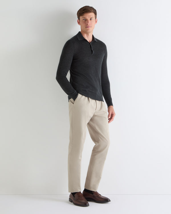 N.PEAL x TUCCI SUPERFINE POLO SHIRT Dark Charcoal Grey