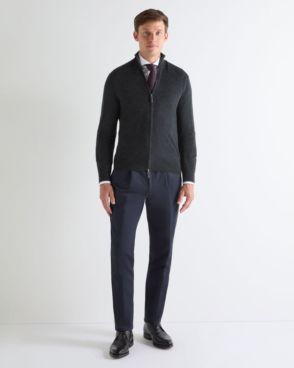 N.PEAL x TUCCI SUPERFINE FULL ZIP Dark Charcoal Grey