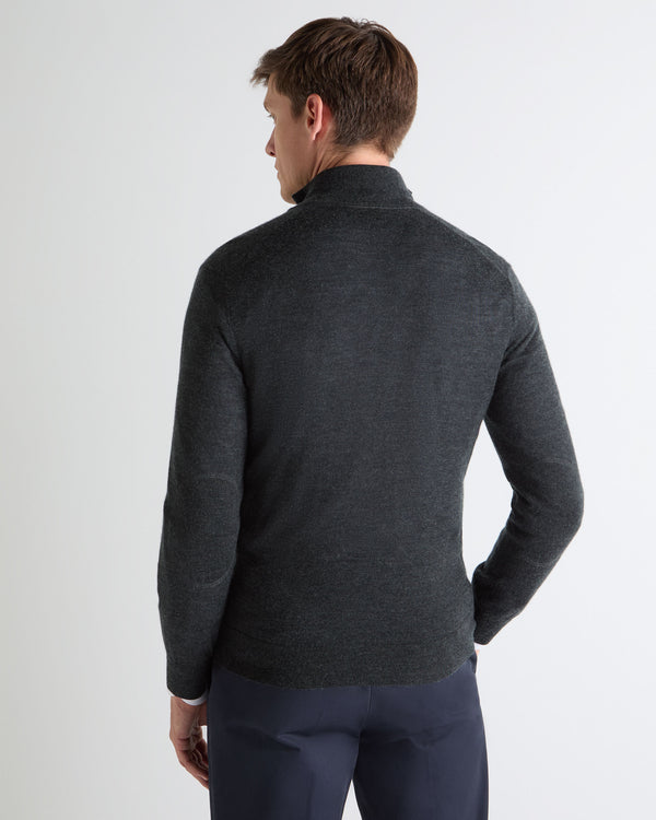 N.PEAL x TUCCI SUPERFINE FULL ZIP Dark Charcoal Grey