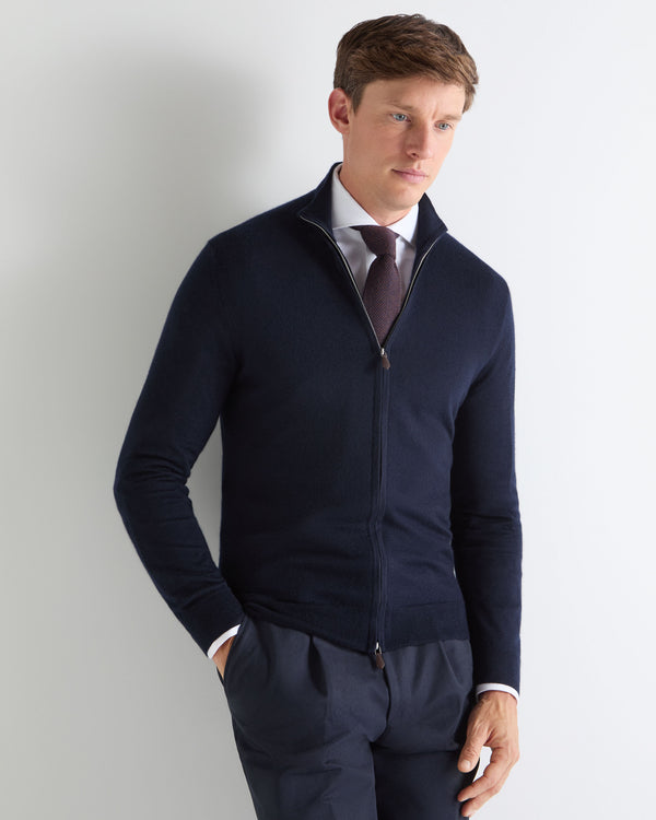 N.PEAL x TUCCI SUPERFINE FULL ZIP Navy Blue