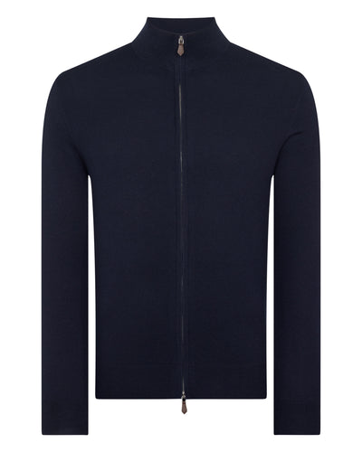 N.PEAL x TUCCI SUPERFINE FULL ZIP Navy Blue