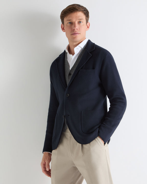 N.PEAL x TUCCI KNITTED BLAZER Navy Blue