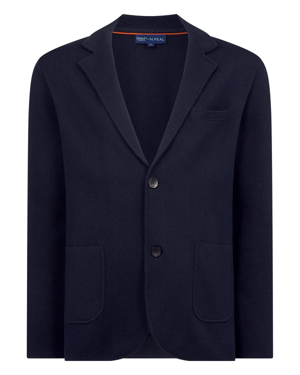 N.PEAL x TUCCI KNITTED BLAZER Navy Blue