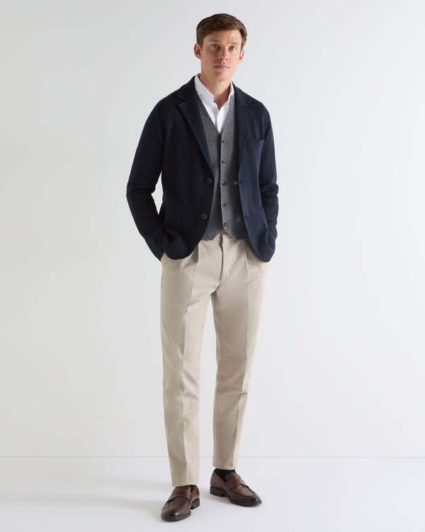 N.PEAL x TUCCI KNITTED BLAZER Navy Blue