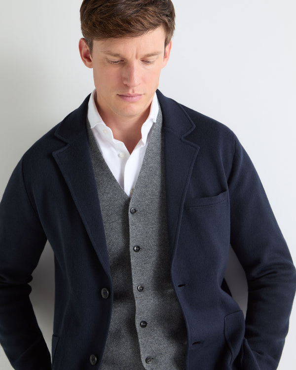N.PEAL x TUCCI KNITTED BLAZER Navy Blue