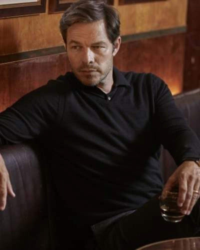 N.Peal 007 Fine Gauge Cashmere Polo T Shirt Black