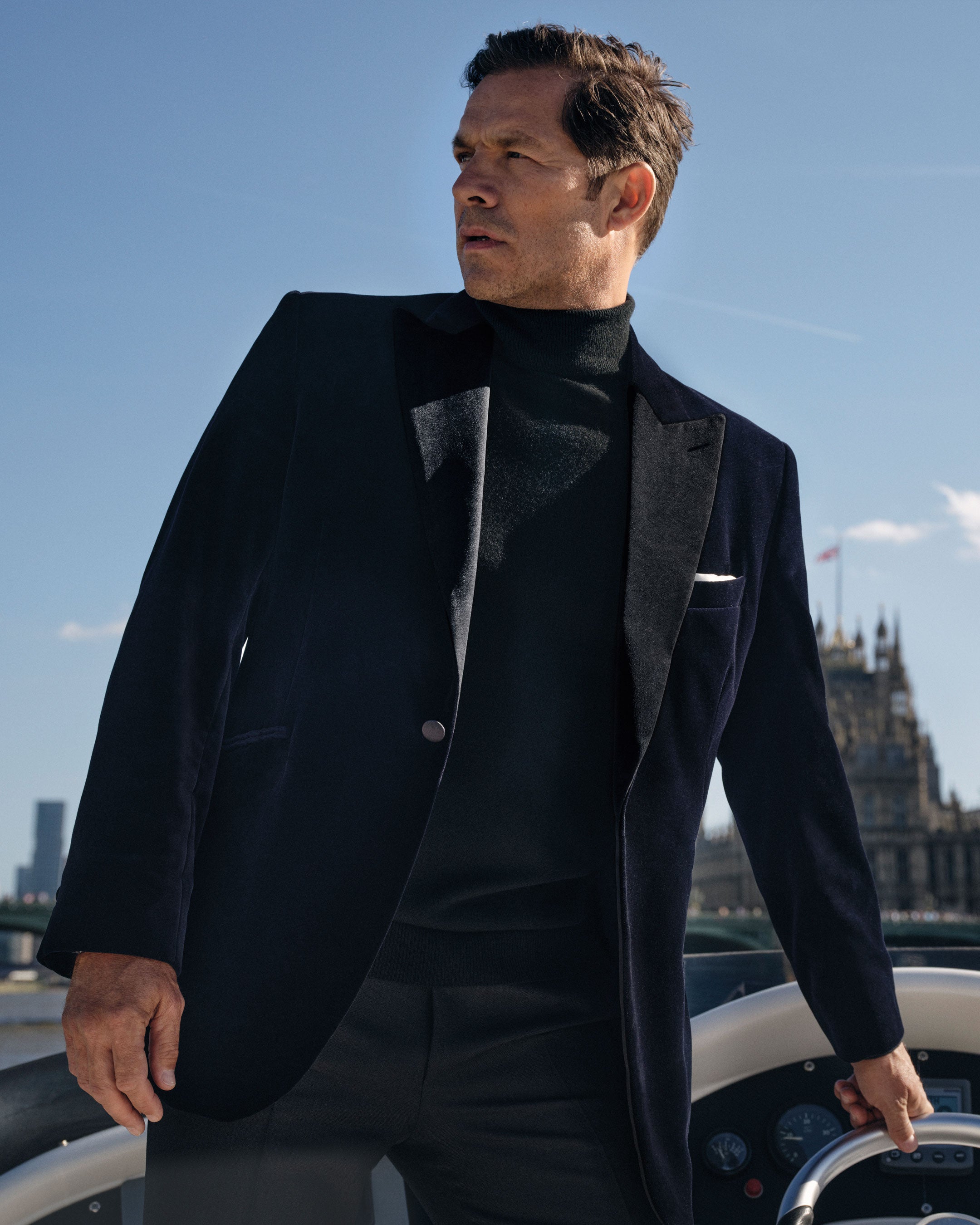 007 Classic Polo Neck Jumper Black N.Peal