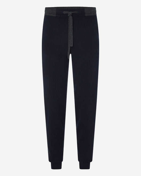 N.Peal Men's Cashmere Pants Navy Blue