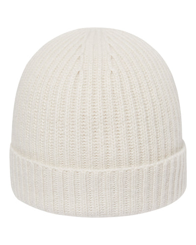 N.Peal Unisex Ribbed Cashmere Hat Snow Grey