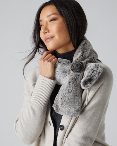 N.Peal Women's Fur Neck Warmer Charcoal Grey Tipped Fur