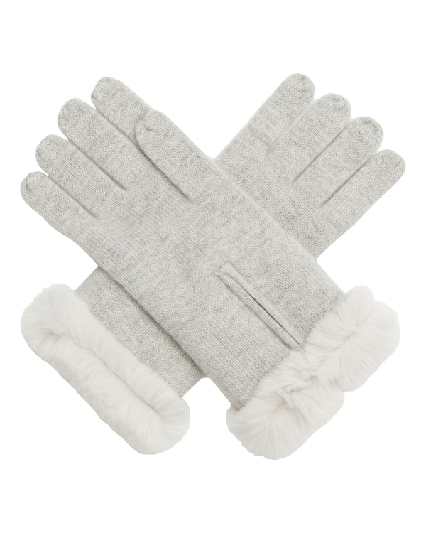 N.Peal Women's Fur And Cashmere Gloves Fumo Grey