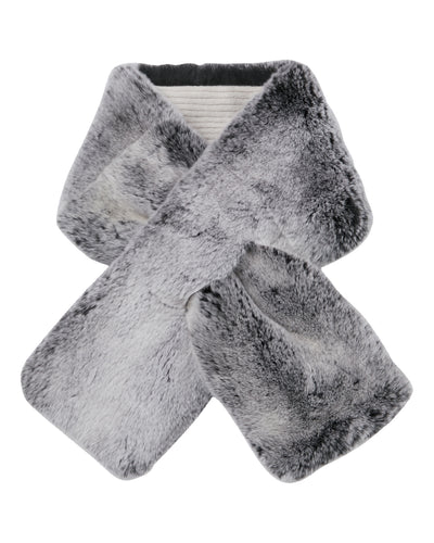 N.Peal Unisex Fur Neckwarmer Charcoal Grey Tipped Fur