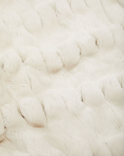 N.Peal Knitted Fur Blanket Snow Grey