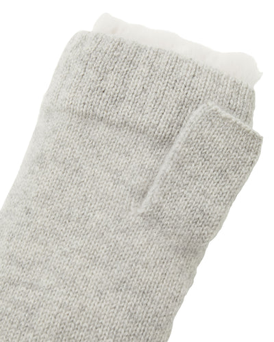 N.Peal Unisex Fur Lined Fingerless Cashmere Gloves Fumo Grey